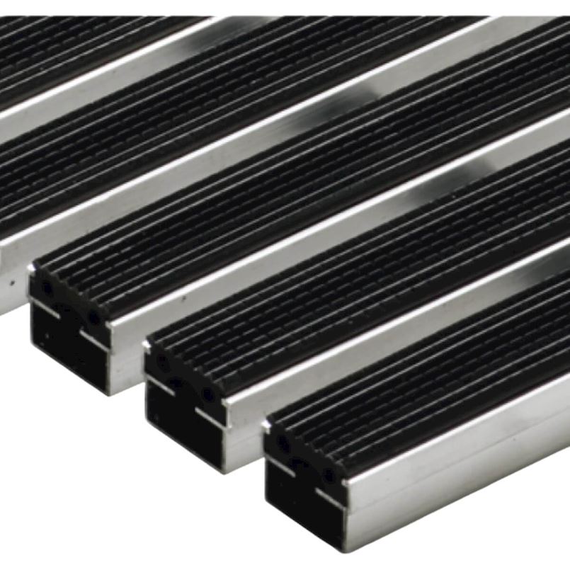 Schoonloper mat 60x60x2 cm alum. + tapijt + antr.