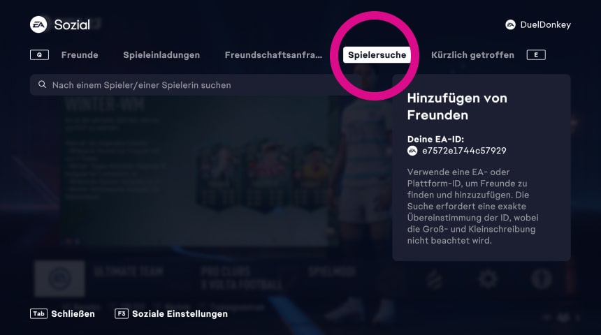 FIFA Screenshot PlaySation Menu