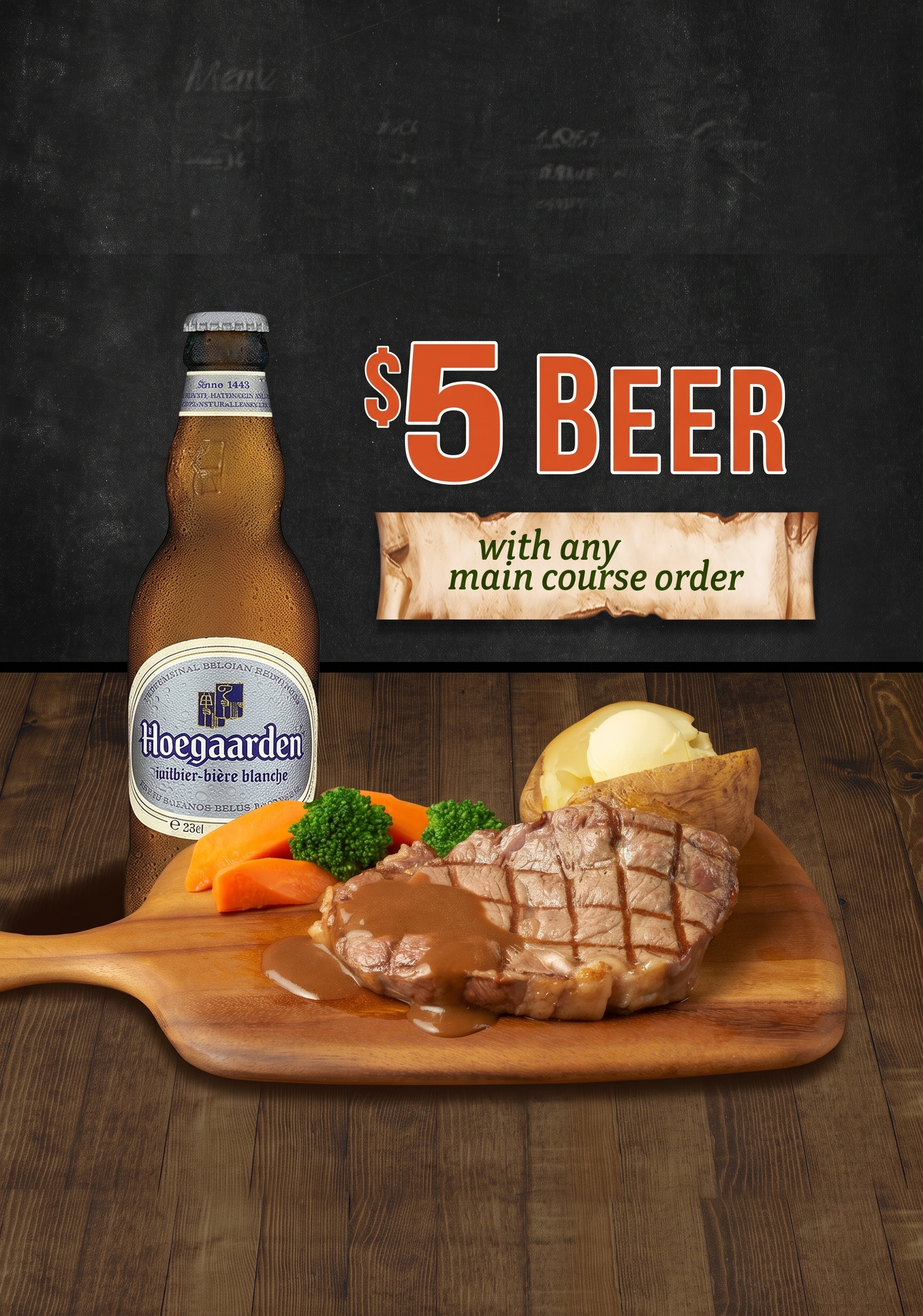$5 Beer with every main course