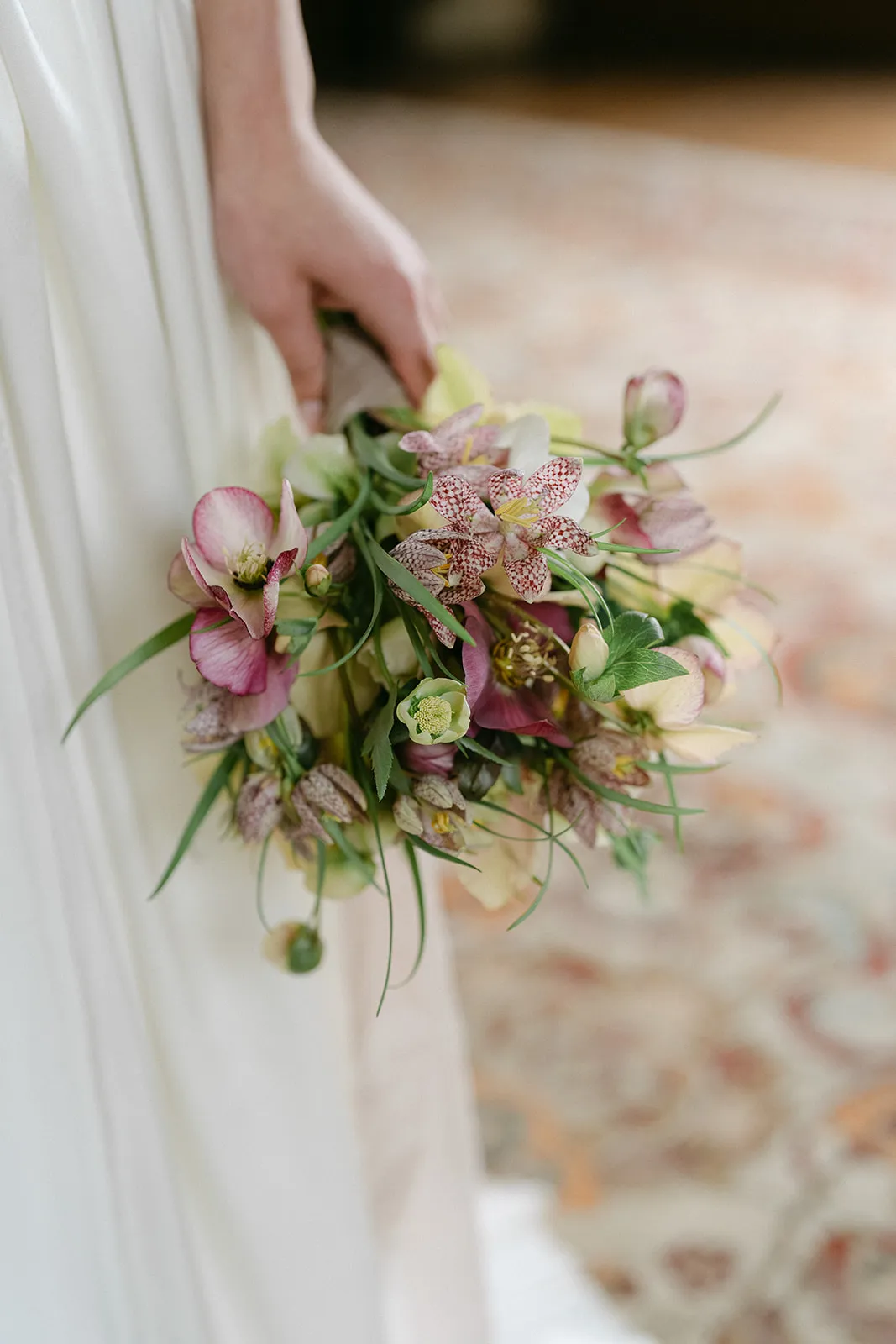 Beautiful hellebore bridal bouquet