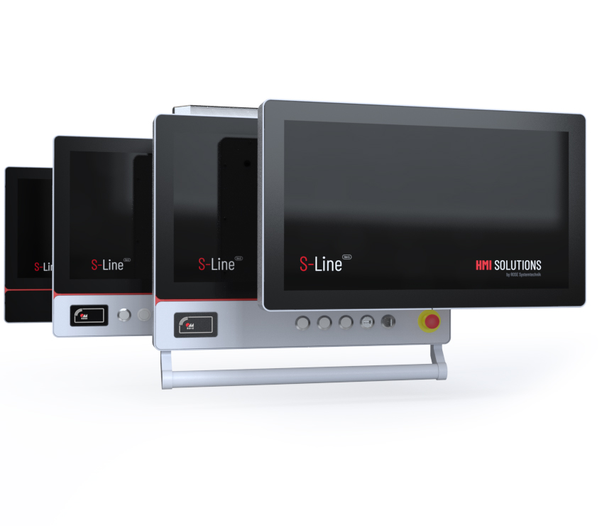 Four industrial panel PCs in different sizes