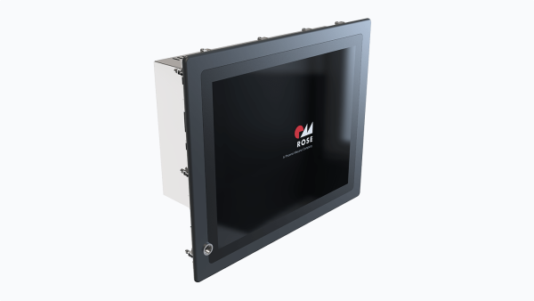 Front panel PC built into a cabinet