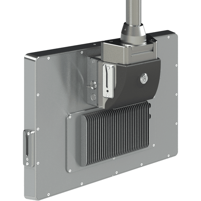 Panel PC mounted on a support arm