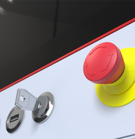 E-stop and key switch on the panel