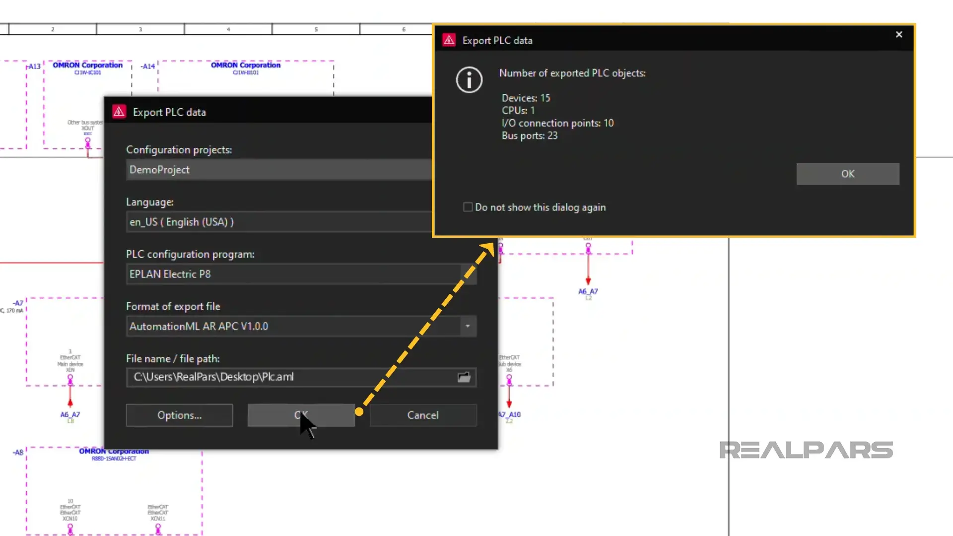 Destination path and file name for the AML file