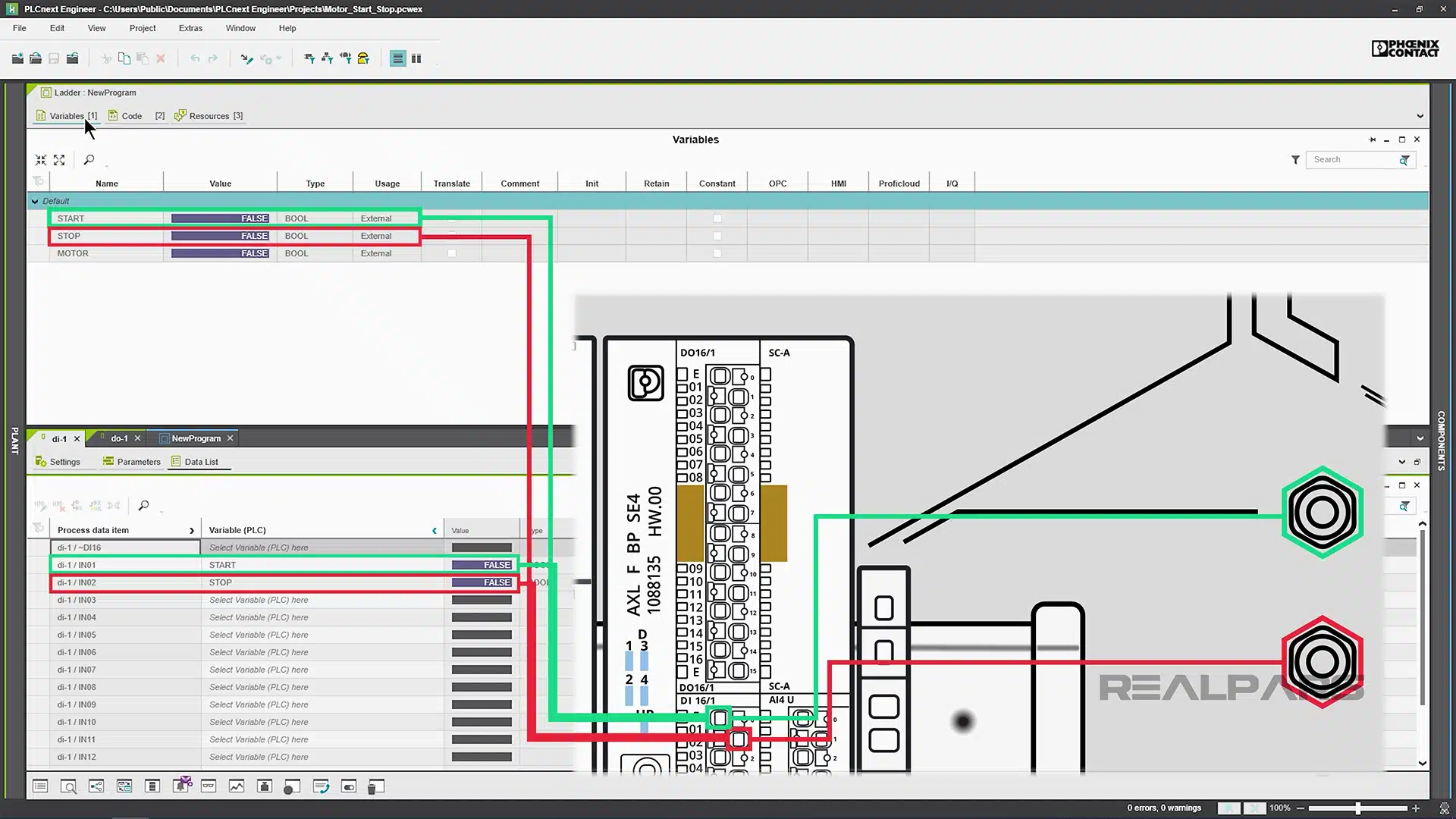 LD program input variables