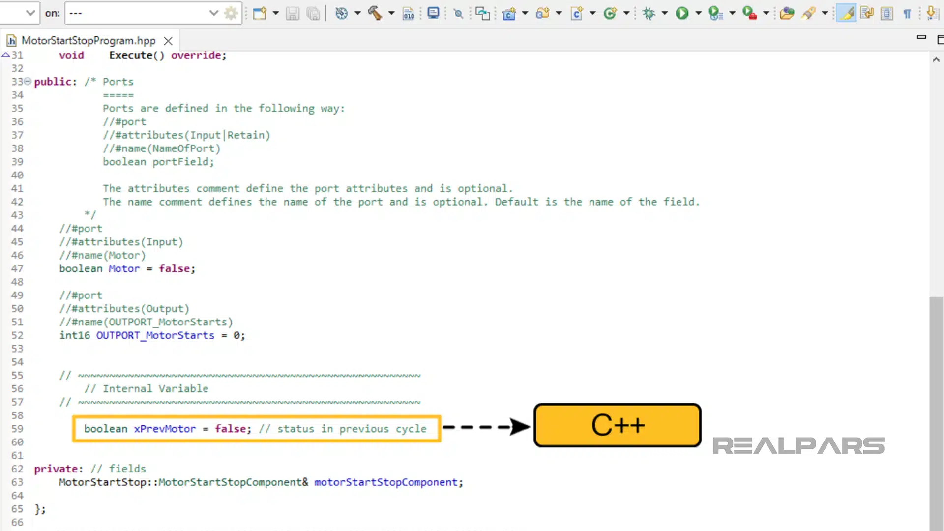 C++ internal variable