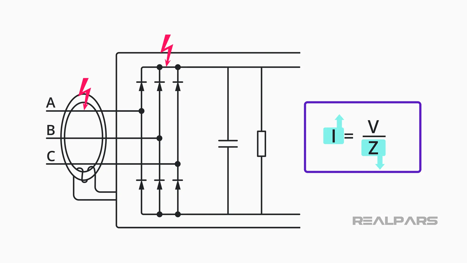 Bus capacitors charge rate