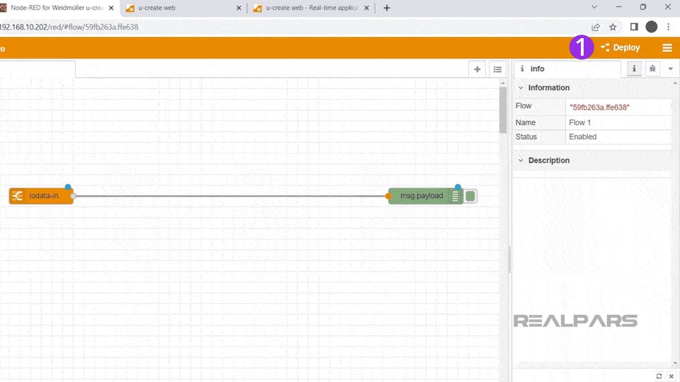 Deploying the Node-RED application