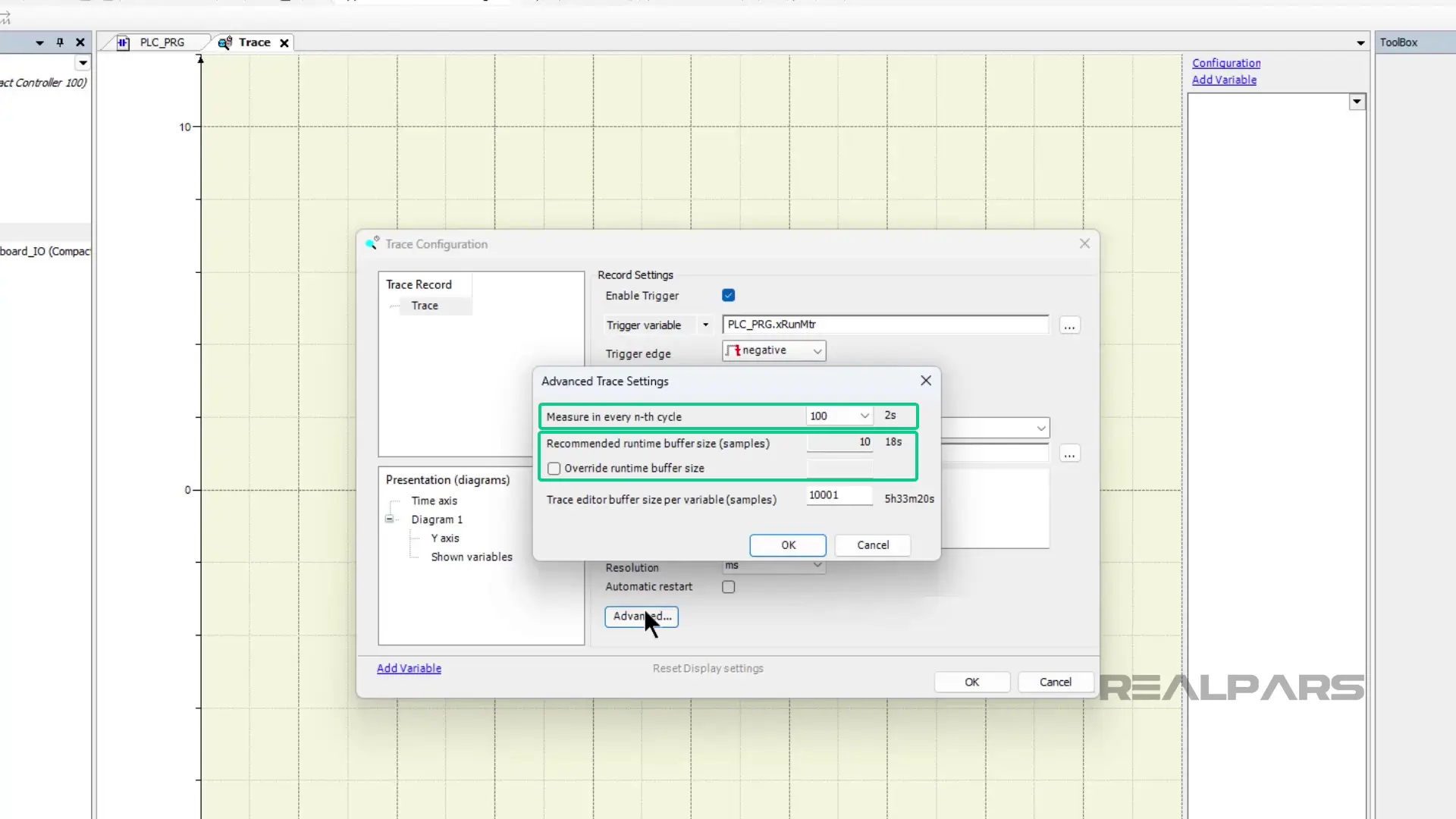 Advanced Trace Settings