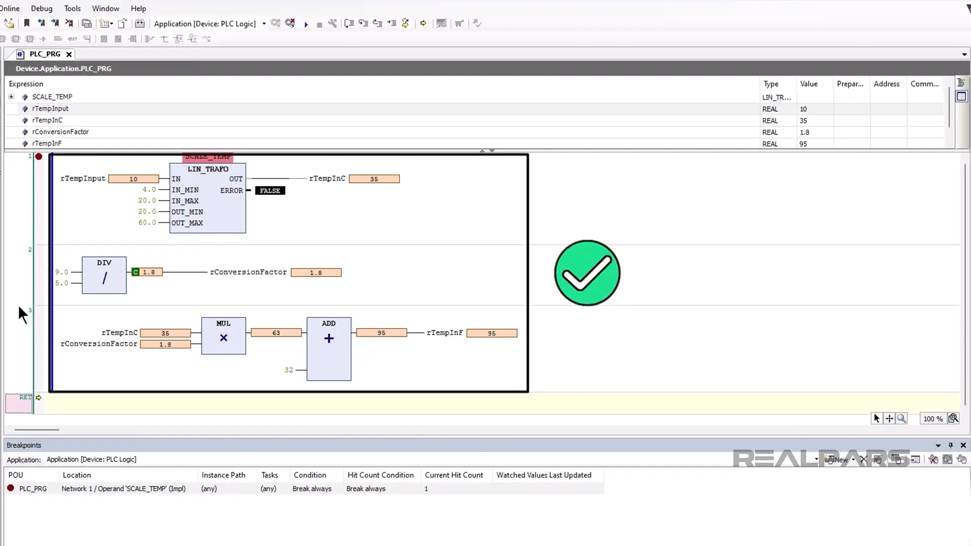 Verifying the program