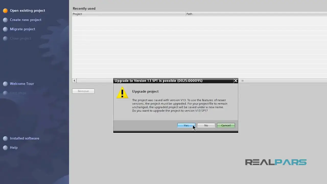 Upgrading to version 13 service pack 1