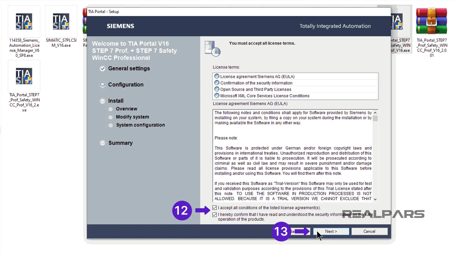 TIA Portal 16 Installation Confirmation