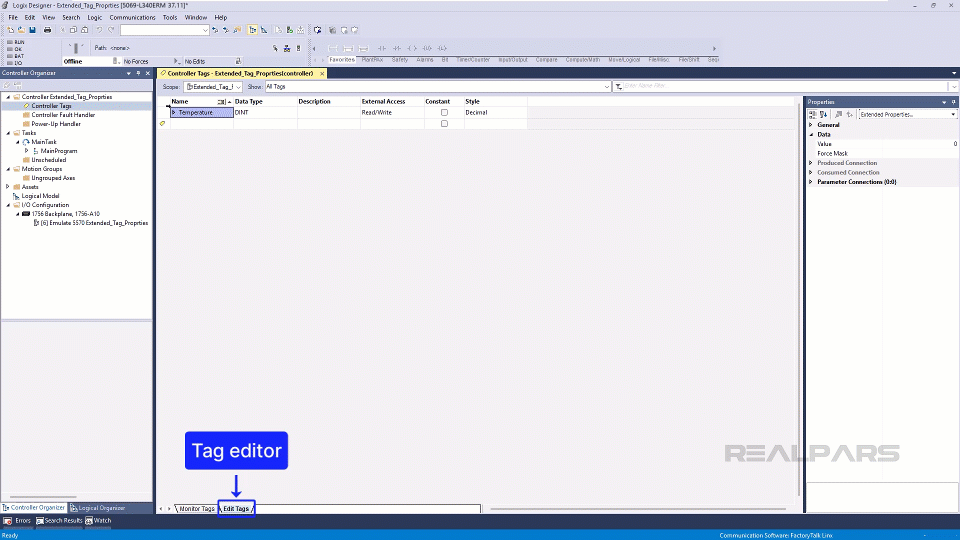 Enabling the Extended Tag Properties