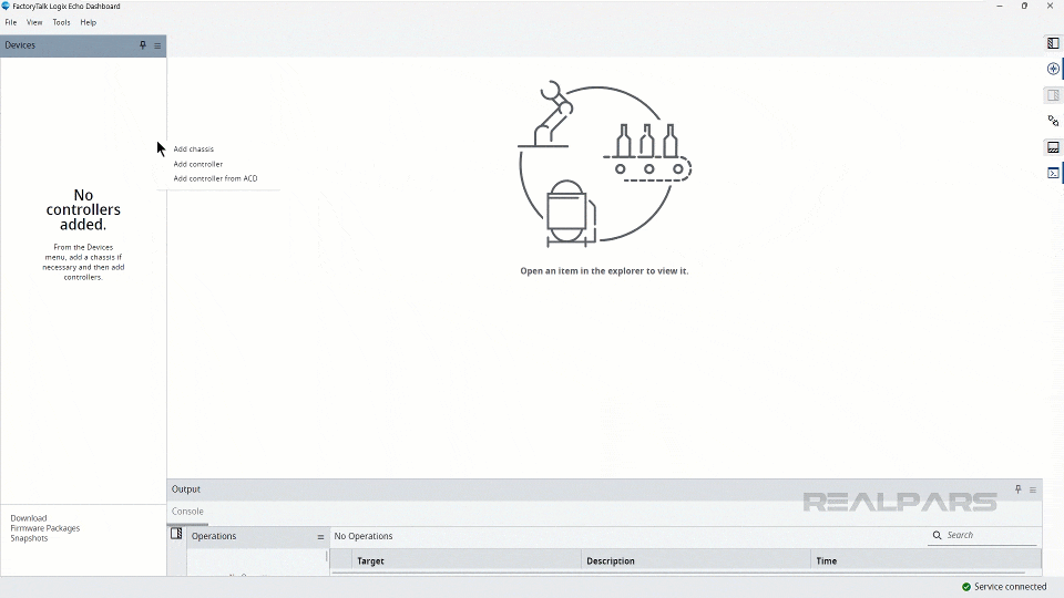 Adding Controller from ACD file in Logix Echo. 