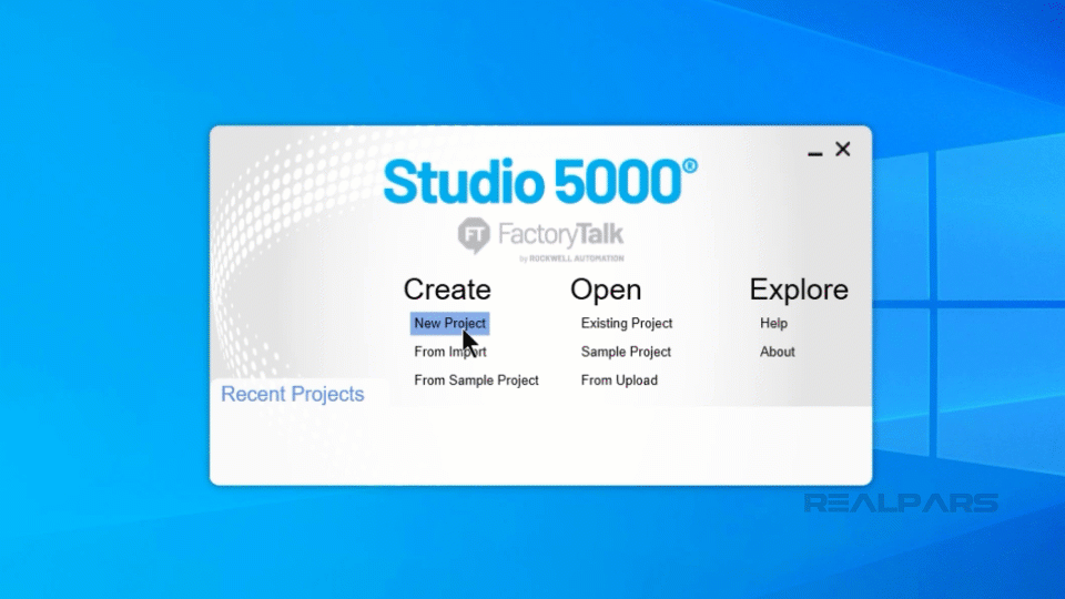 Create a project in Studio 5000