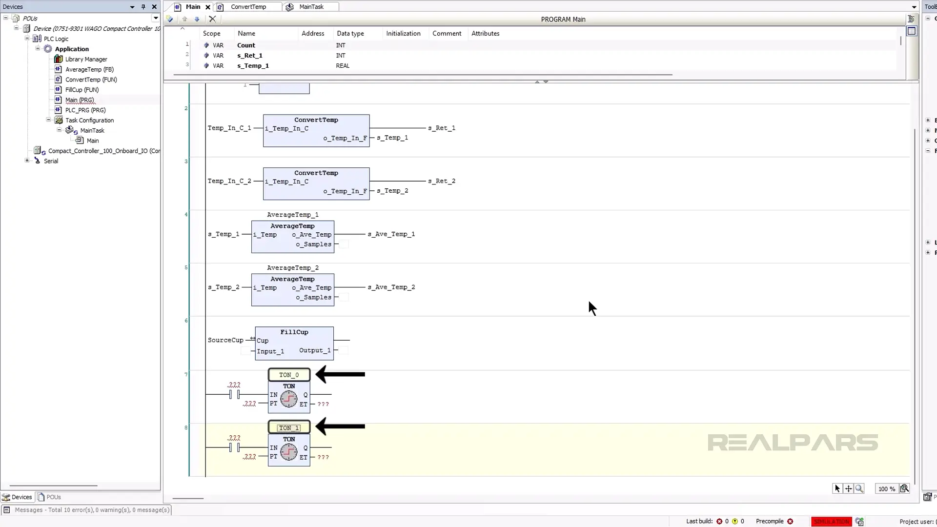 Timer Function Blocks in CODESYS.