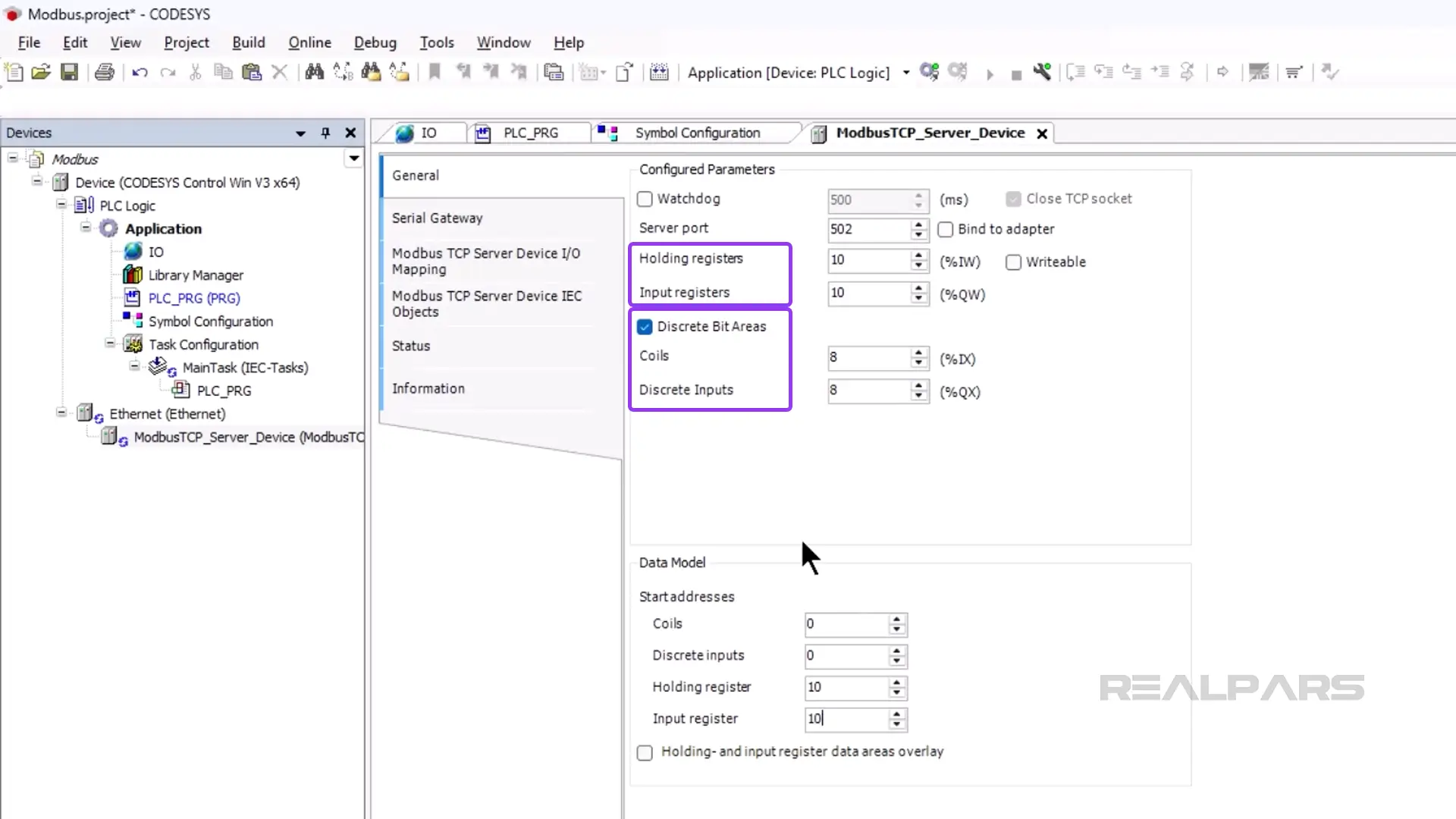 Configure ModbusTCP Server Device in CODESYS