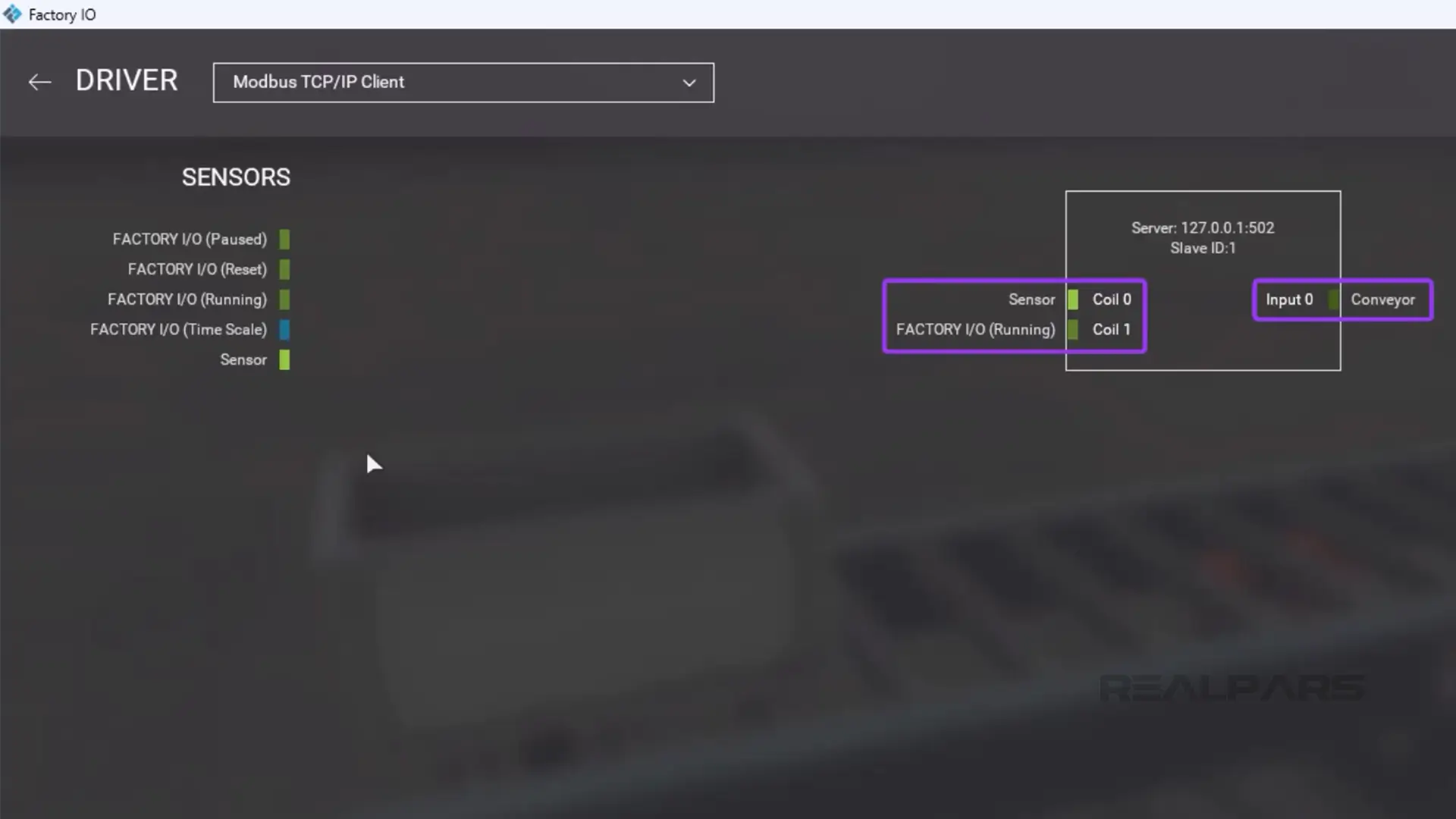 Tags in Factory IO