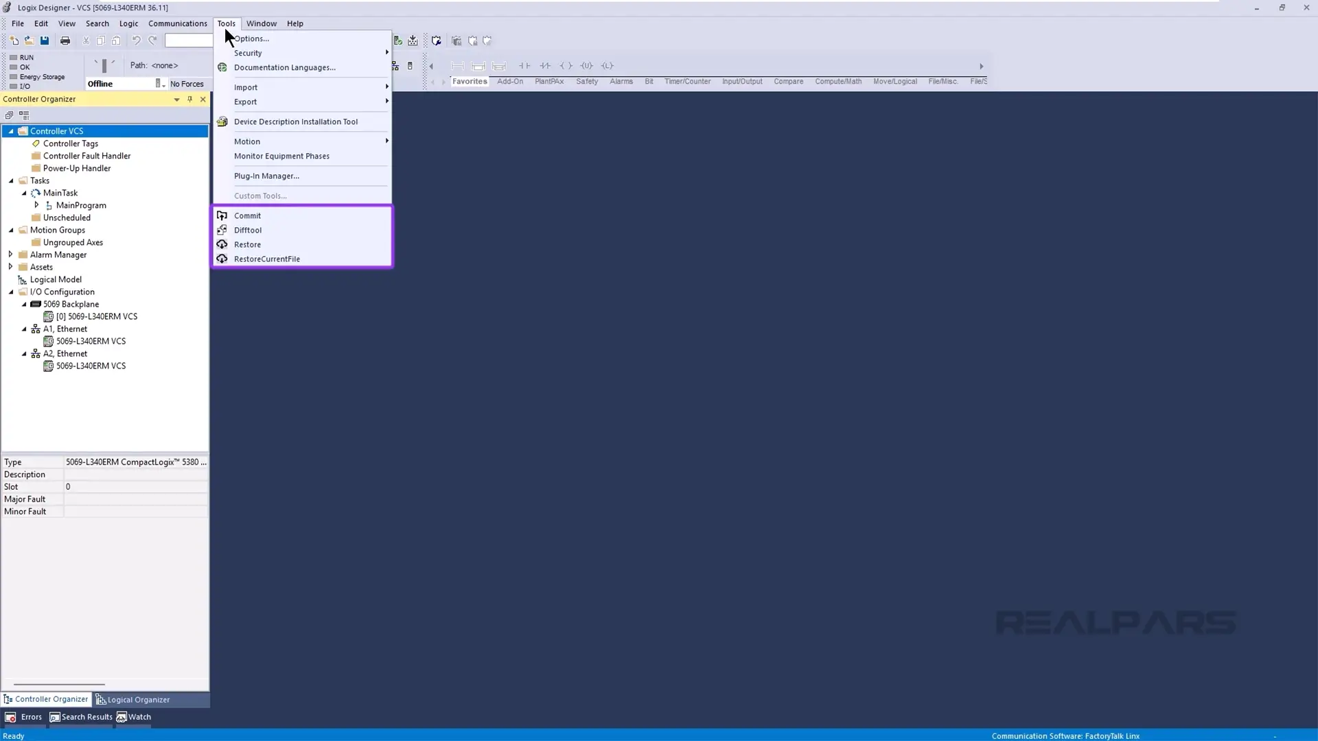 VCS Custom in Logix Designer