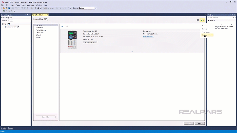 Connect to the drive using the Network Browser in CCW
