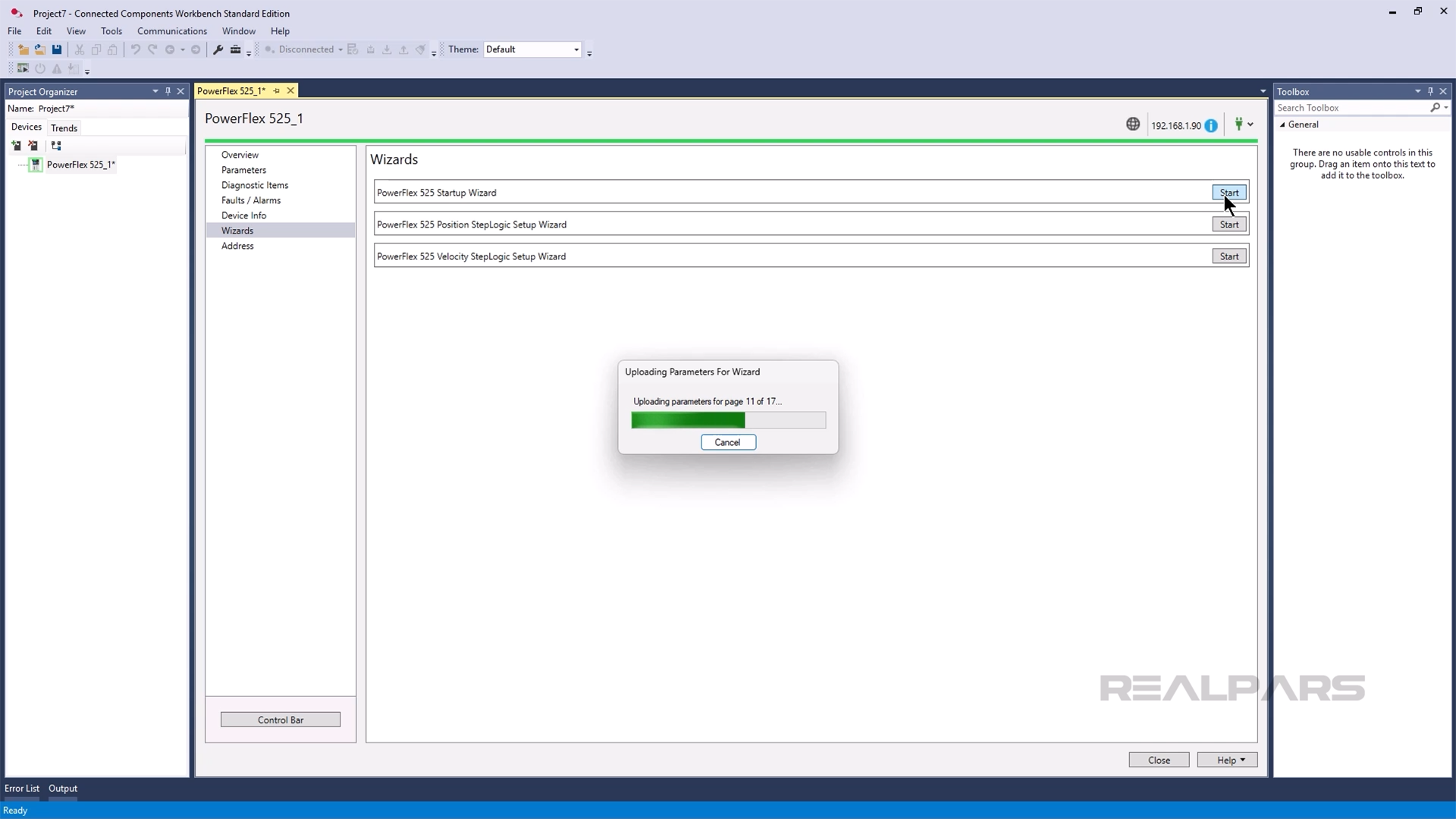 Open the Start Up Wizard