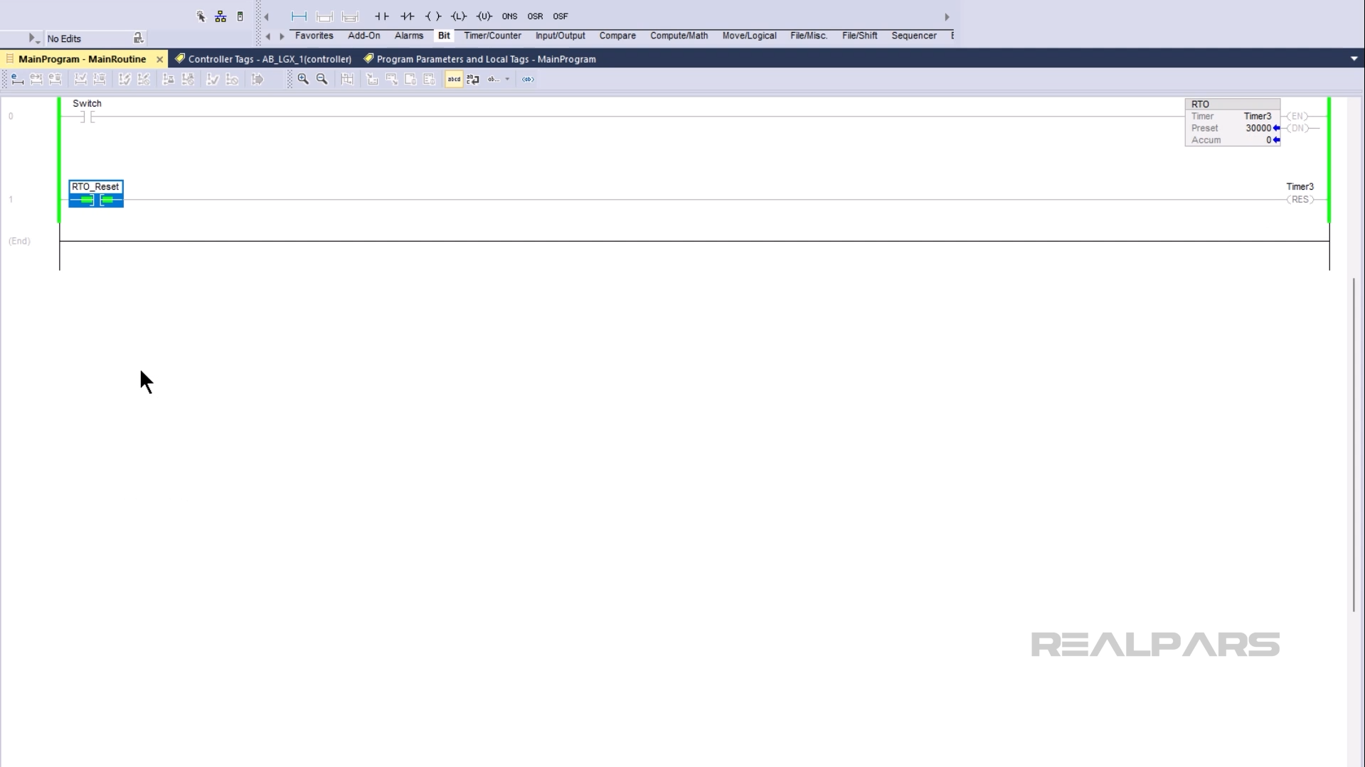 To reset the RTO instruction, use a Reset, or RES, instruction