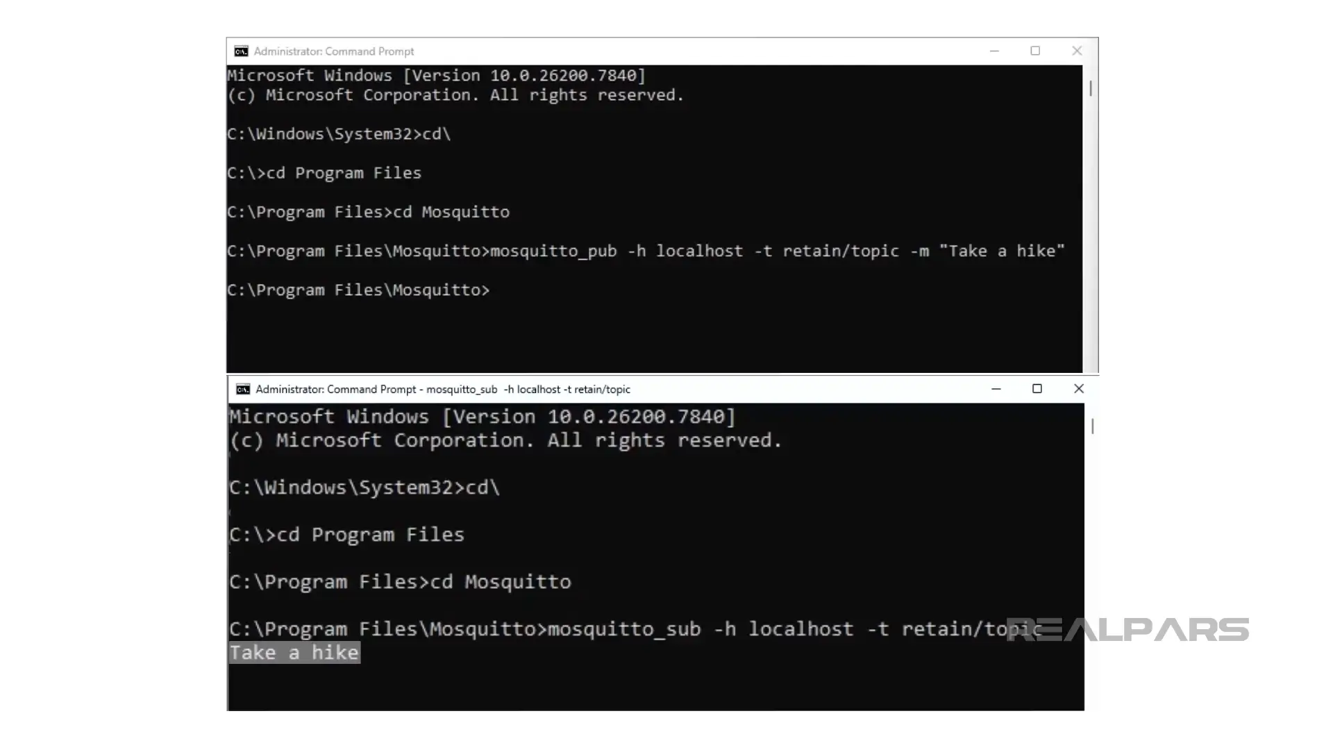 MQTT Publish & Subscribe via CMD