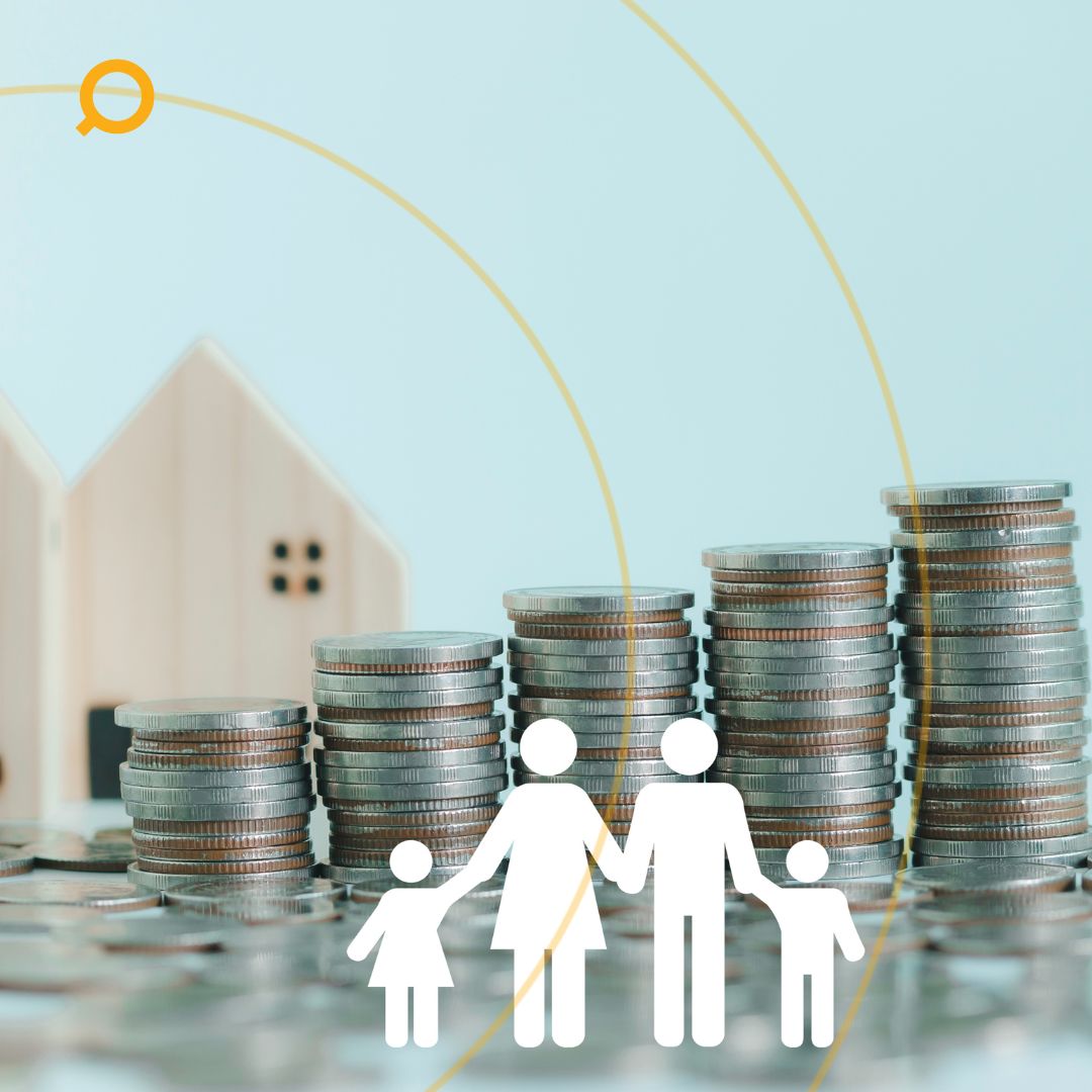 Stack of coins with a family house icon on top, symbolising superannuation investment in property and long-term wealth building.