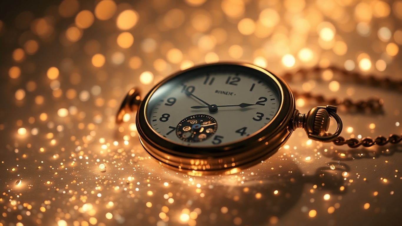Antique pocket watch with digital light glow