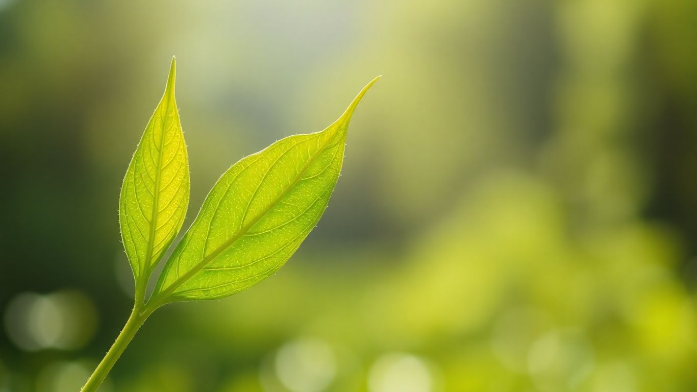 Green leaf with digital pathways