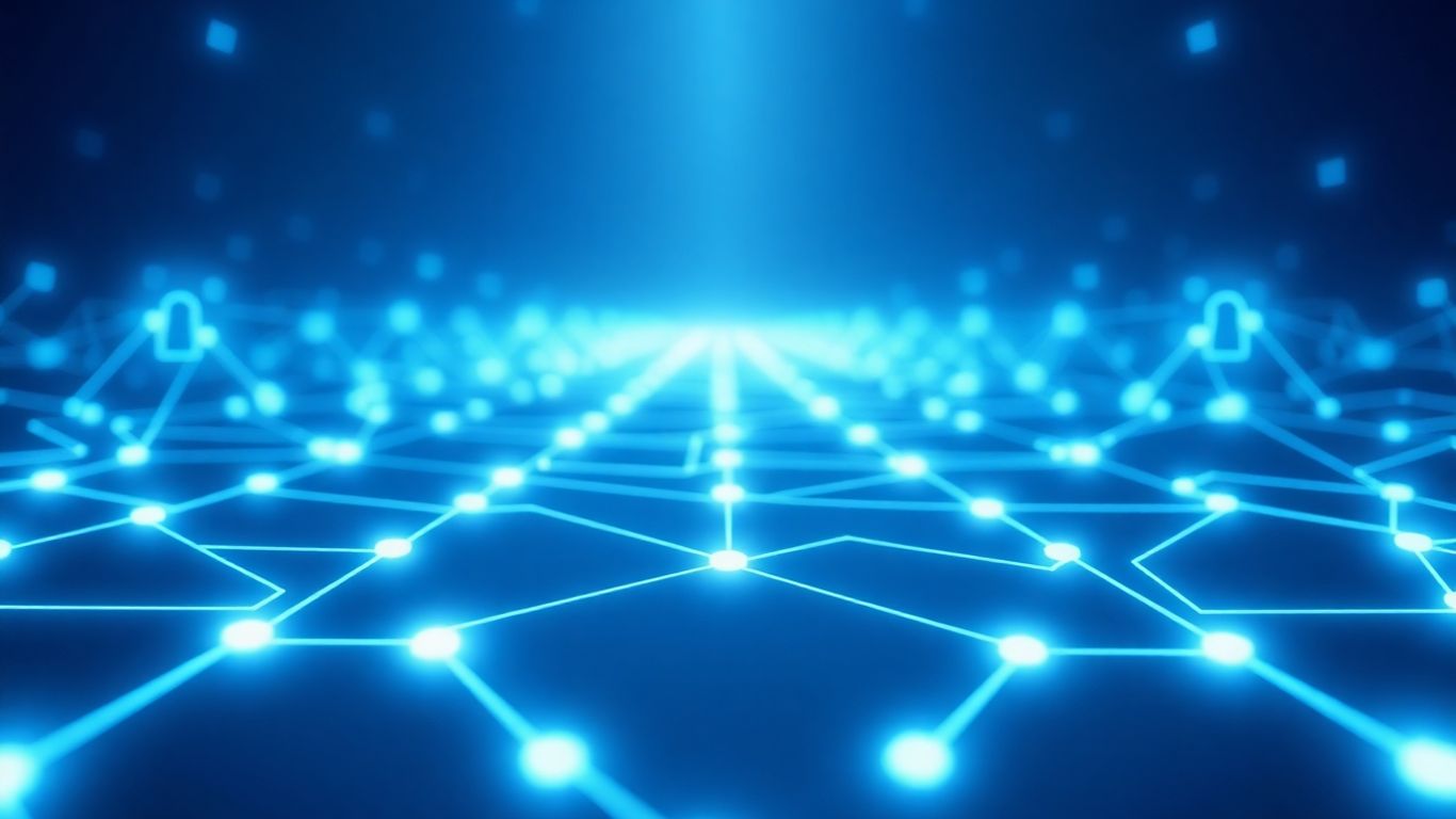 Digital blocks forming a secure pathway for transactions.