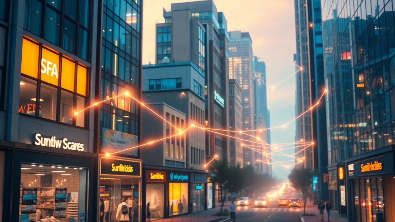 Small businesses and digital streams in a city