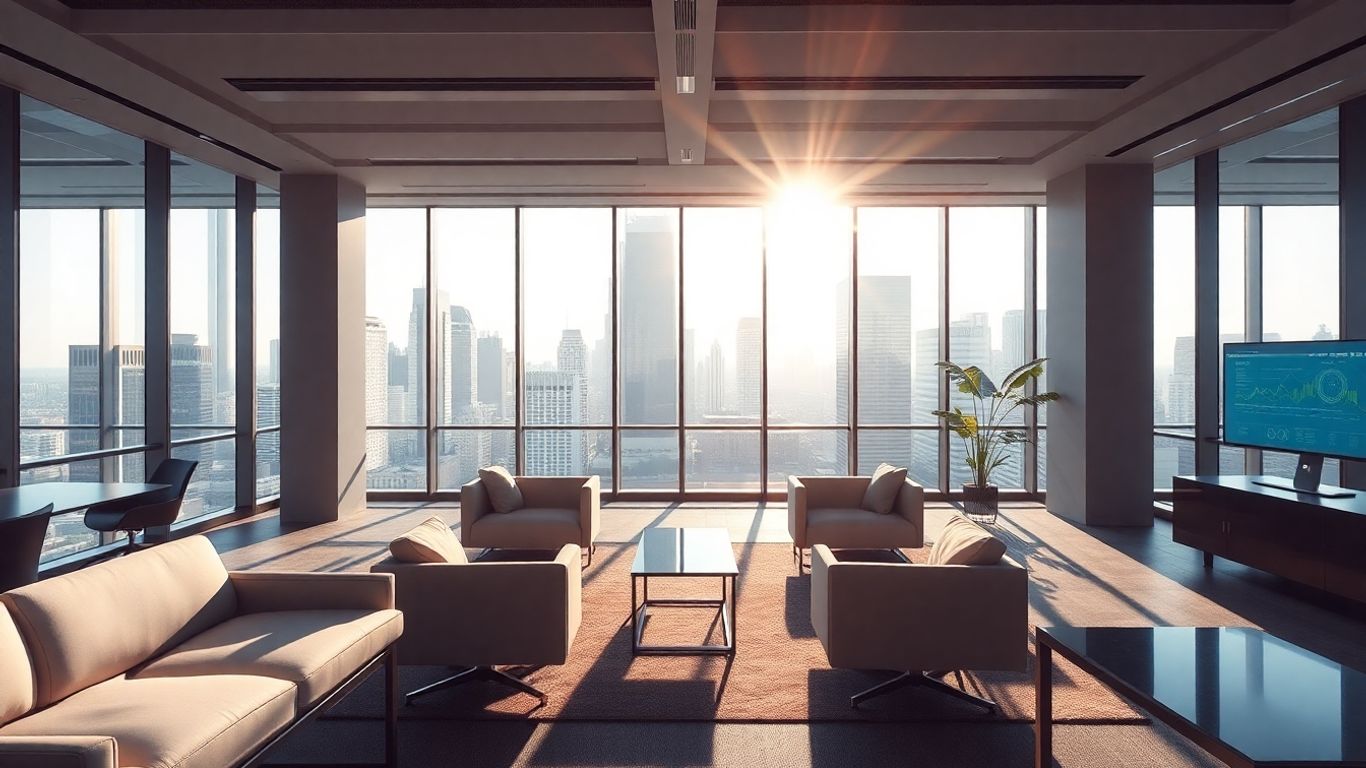 Franklin Templeton Benji Investments office with cityscape view.