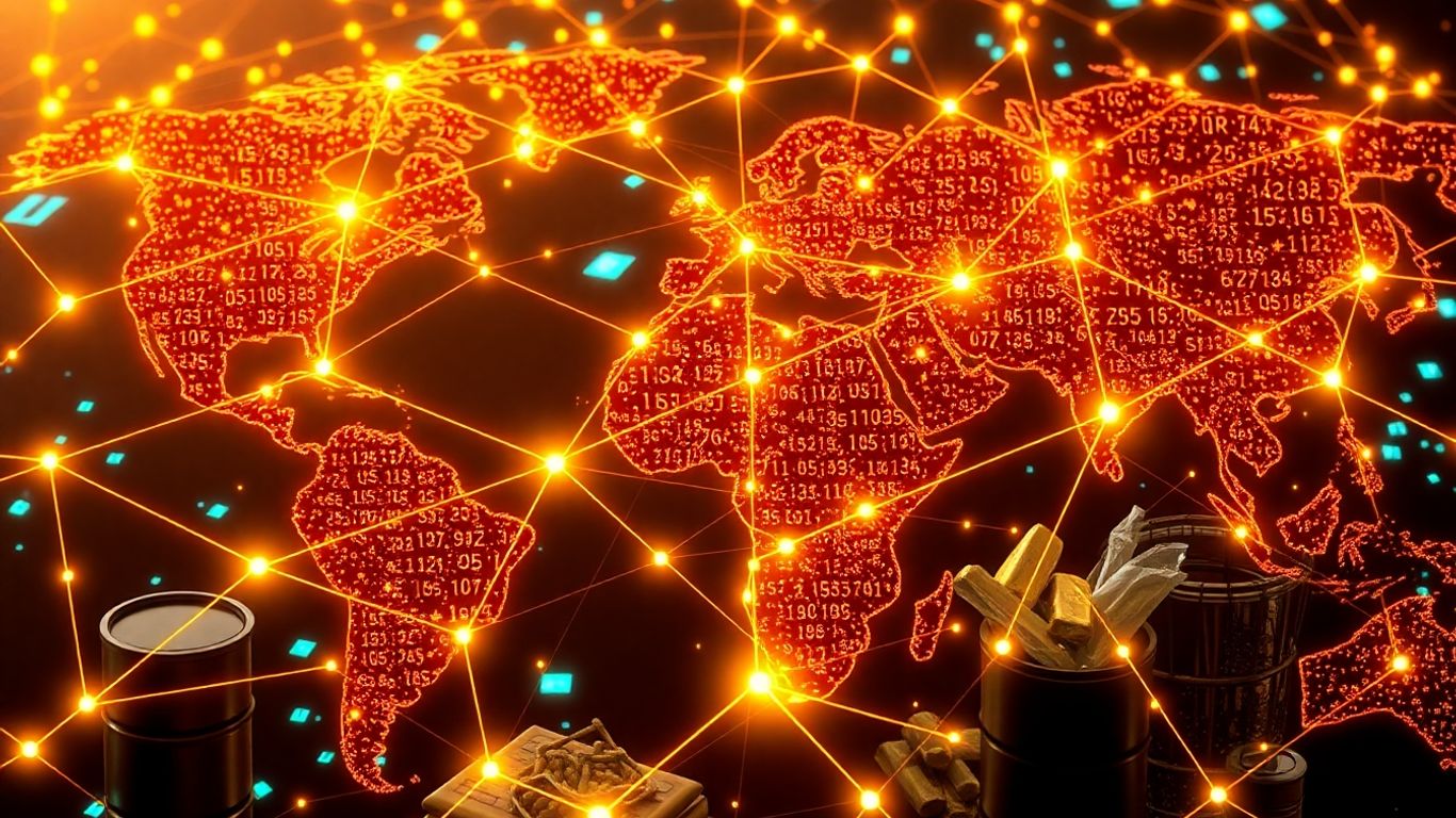 Blockchain transforming commodities markets with digital data streams.