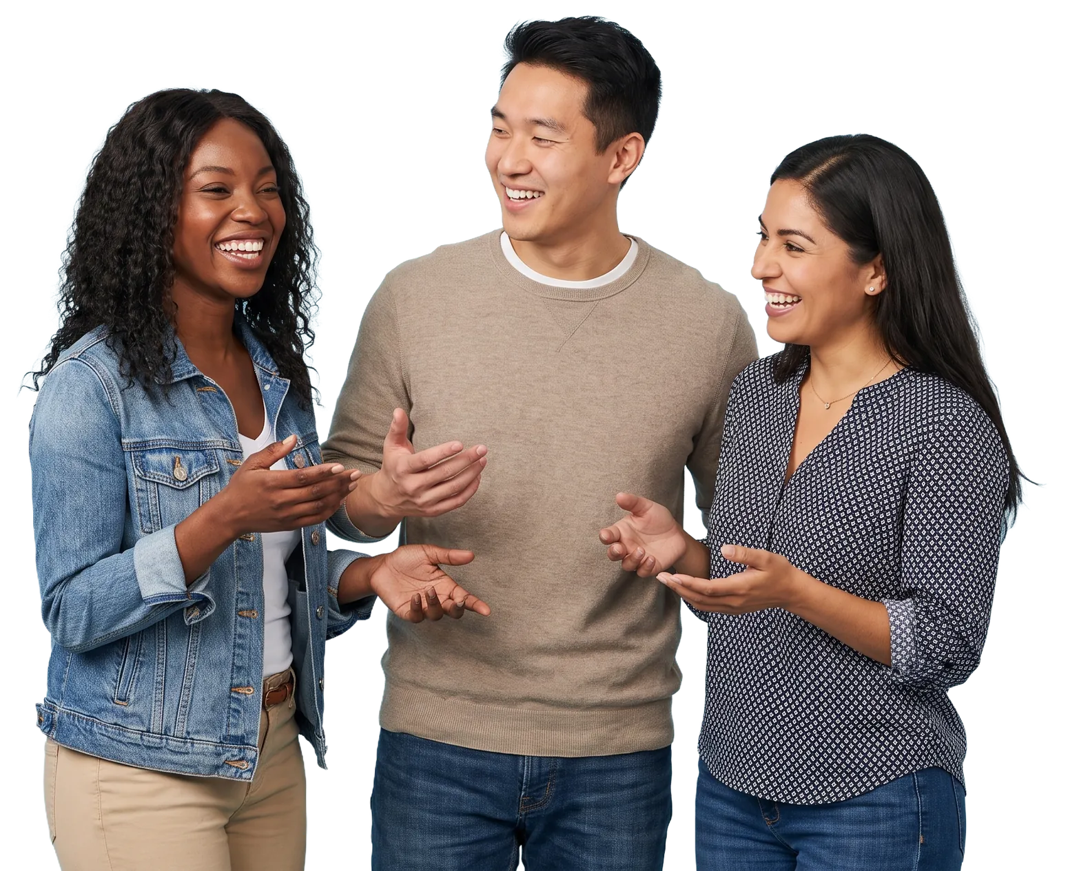 Three Pro Marketer team members talking and laughing together