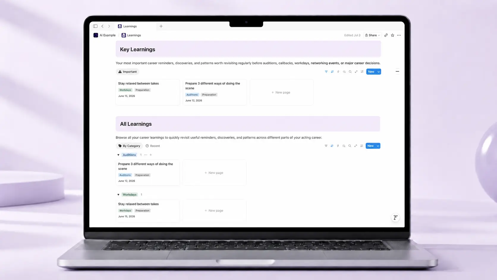 Track Your Talent industry contacts home page on iPhone