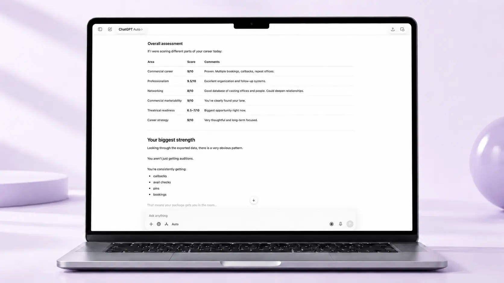 Track Your Talent industry contacts home page on iPhone