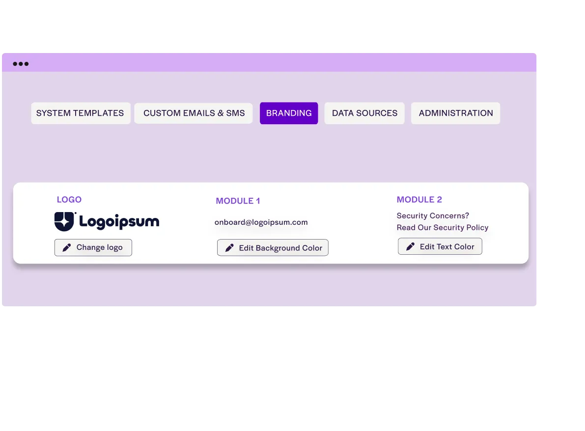 White label onboarding lets businesses customize branding and communications to deliver a consistent client experience.