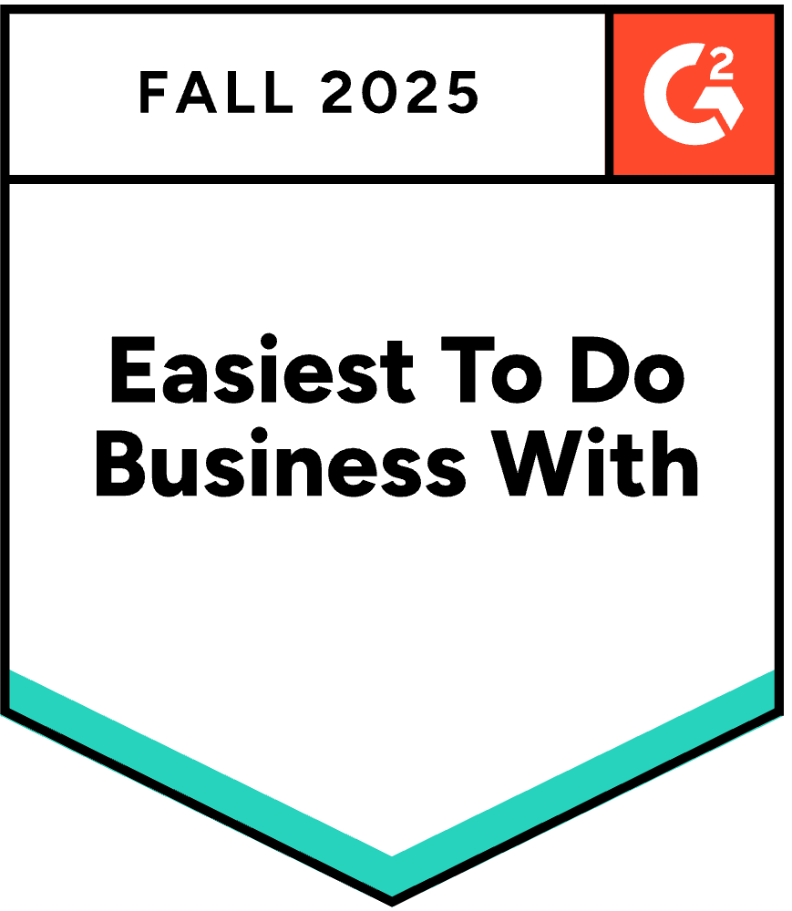 G2 Easiest To Do Business With Fall 2025 badge