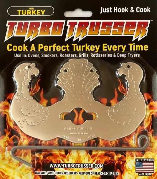 a packaged package of two turkeys on fire