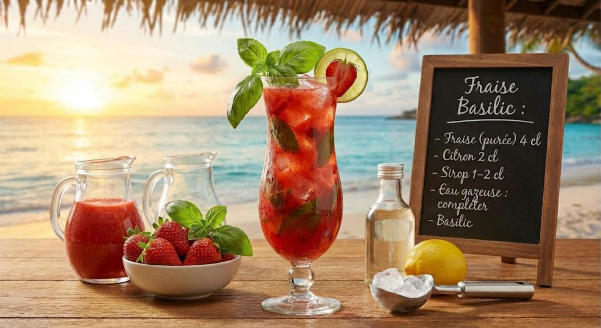 Cocktail Fraise basilic