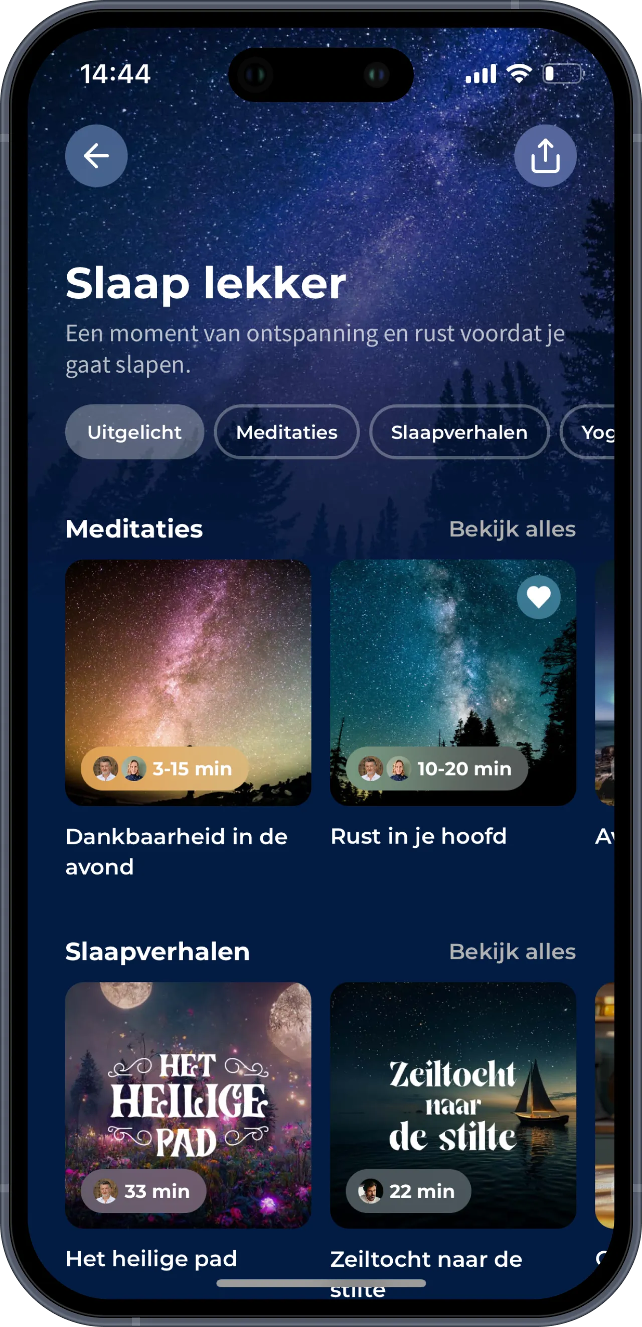Meditation Moments ontdekken printscreen