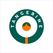Tangerine logo featuring a stylized orange fruit inside a green circular frame with the word 'TANGERINE' curved along the top.