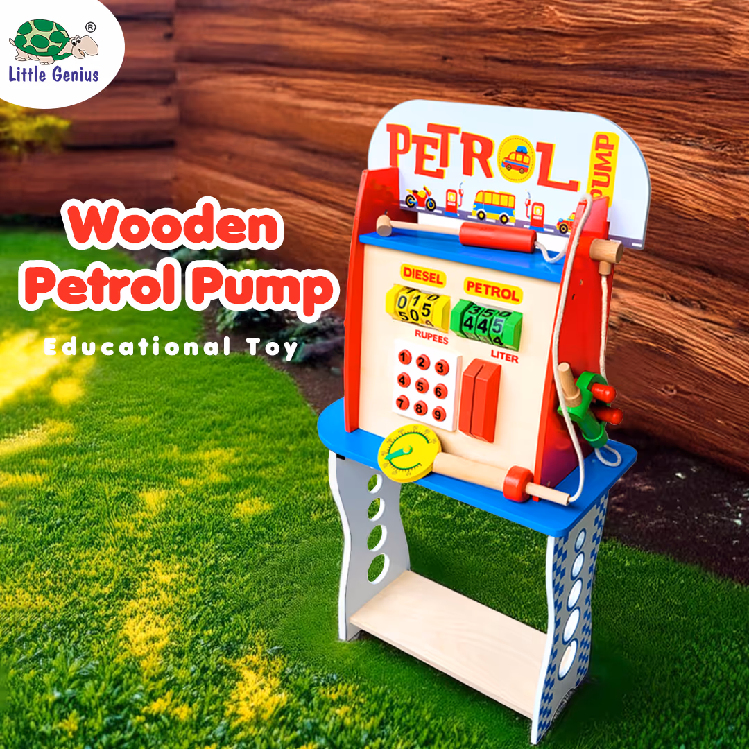 Wooden Petrol Pump Playset