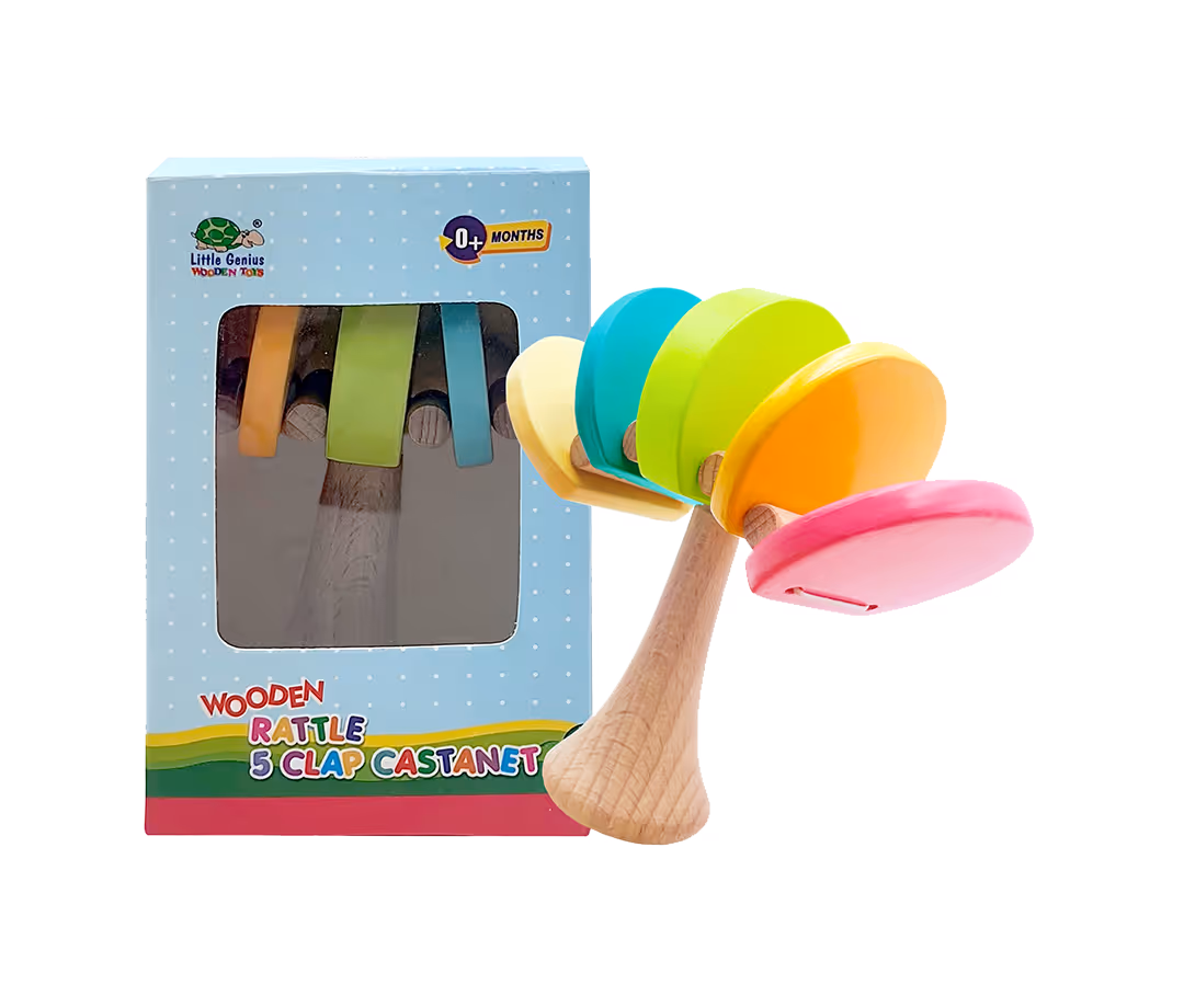 Wooden 5 Flap Castanet Rattle