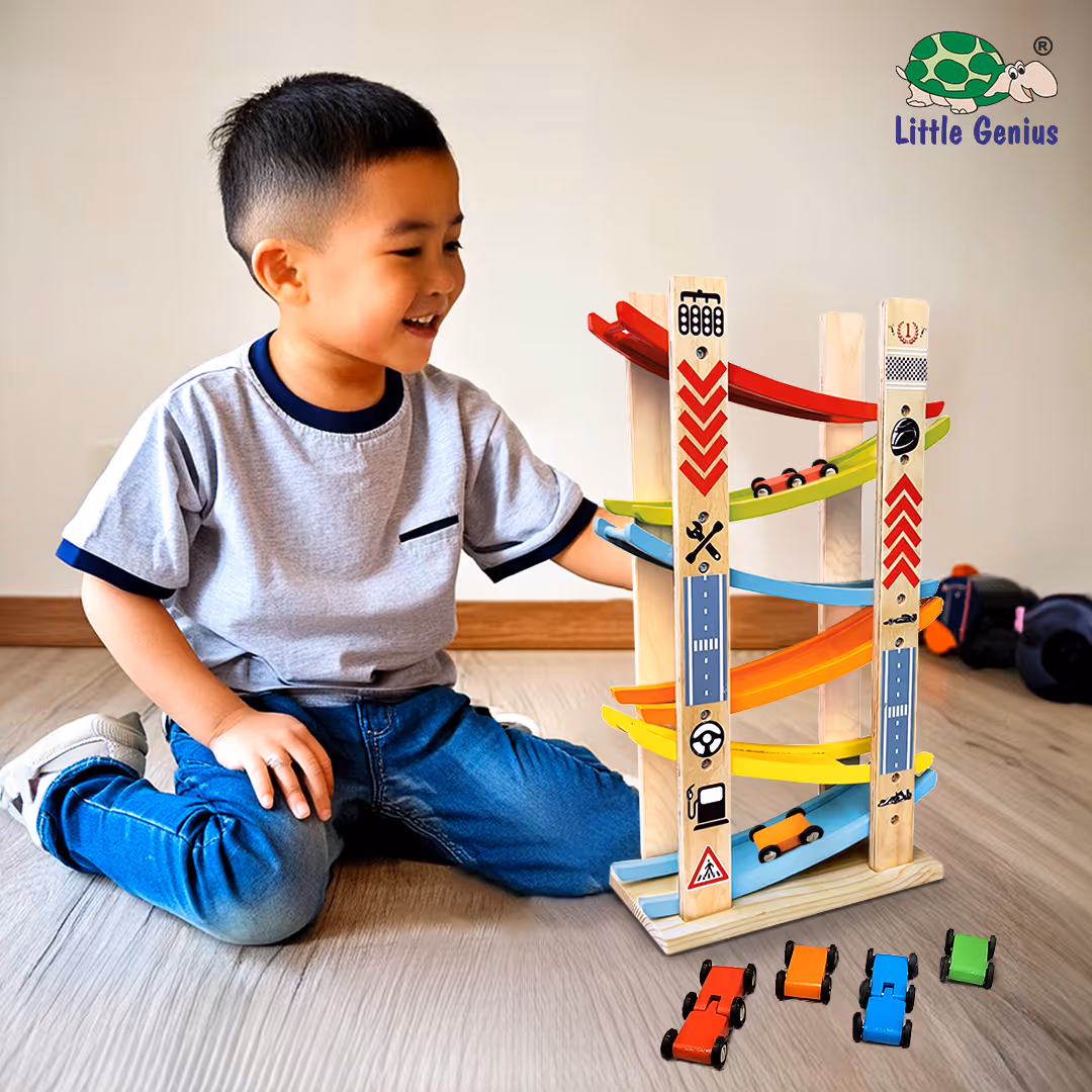 Wooden Ramp Race, Preschool Toys ( 6 Ramp)