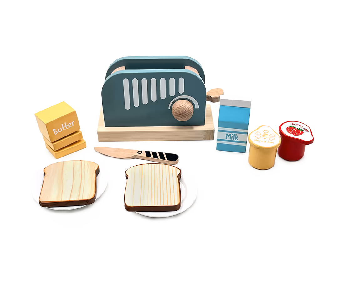 Wooden Kids Toaster Playset