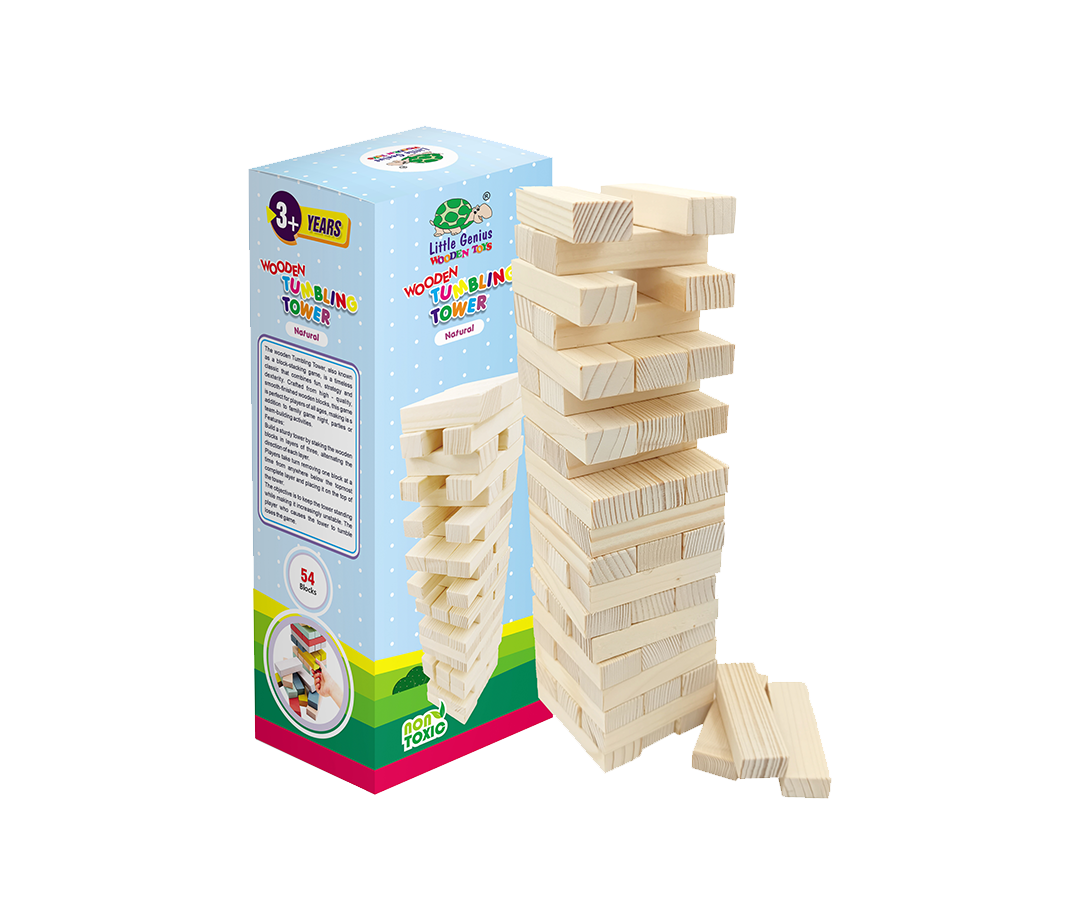 Wooden Tumbling Tower Game (Natural)