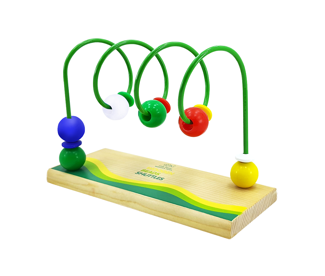 Wooden Beads Shuttles Spiral, Preschool Toys